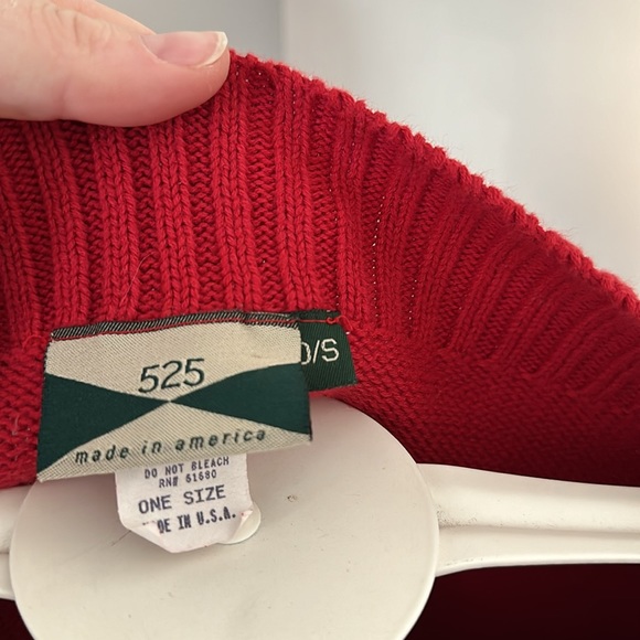 525 America made in the USA poncho sweater pocket red O/S - Picture 5 of 7